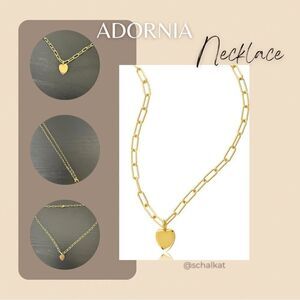 💼❤️Beautiful and Sweet Paperclip Chain with Heart Necklace Gold Plated